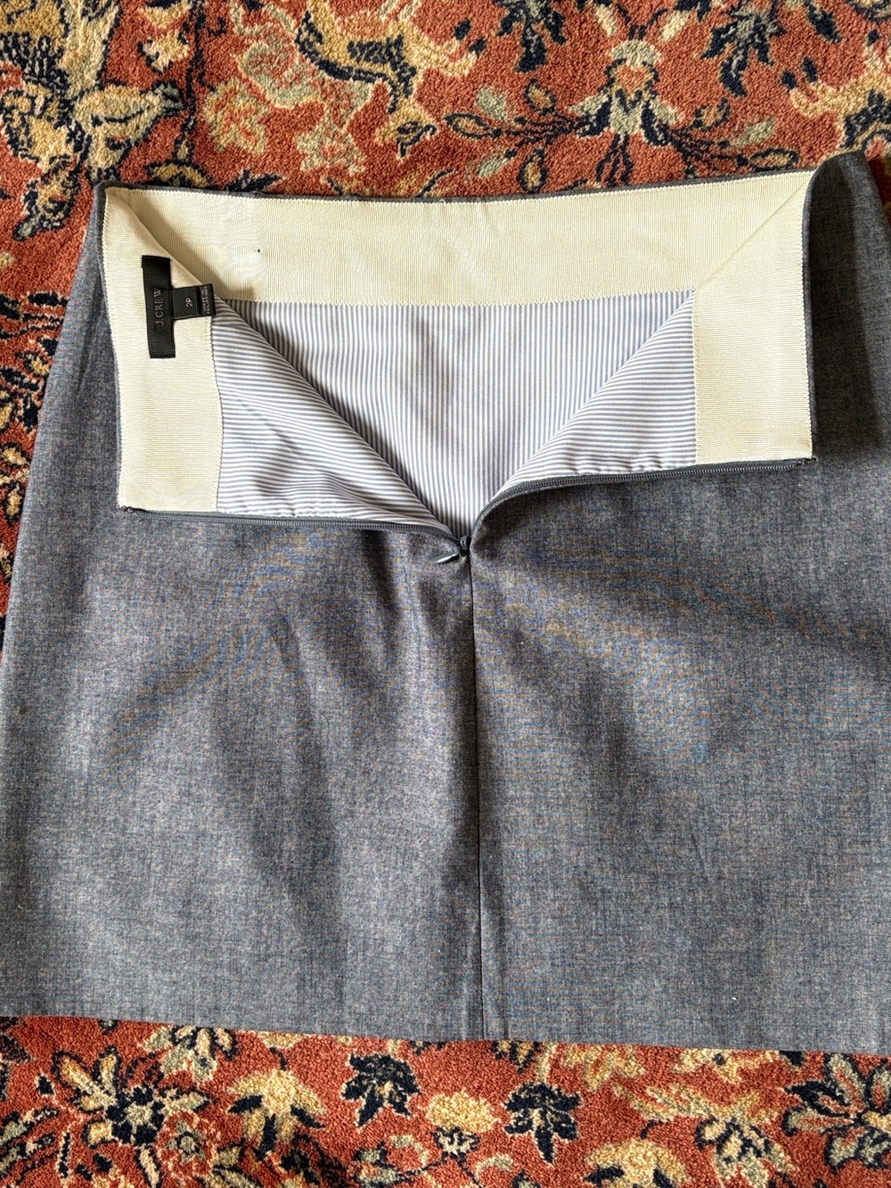 J.Crew Chambray Scallop Mini Skirt size XS 2P Mint - Picture 3 of 5